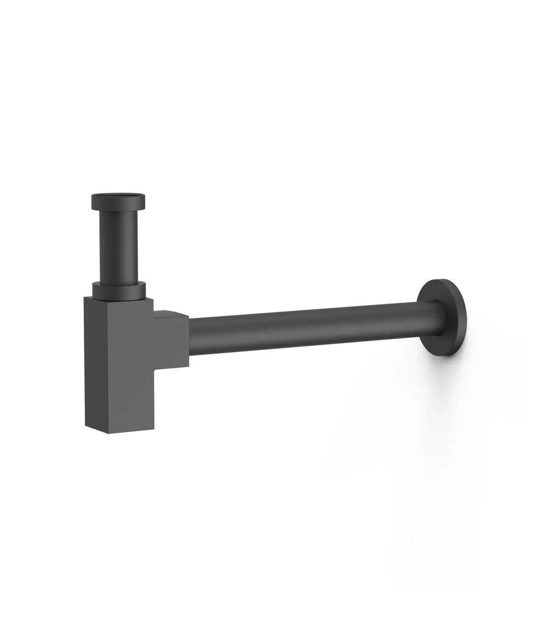 Sifón telescópico de estructura cuadrada para lavabo en negro mate Complementos Tres 0