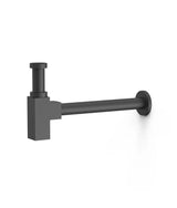 Sifón telescópico de estructura cuadrada para lavabo en negro mate Complementos Tres