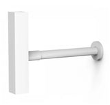 Sifón telescópico de lavabo para instalación en pared de latón con acabado blanco mate TRES