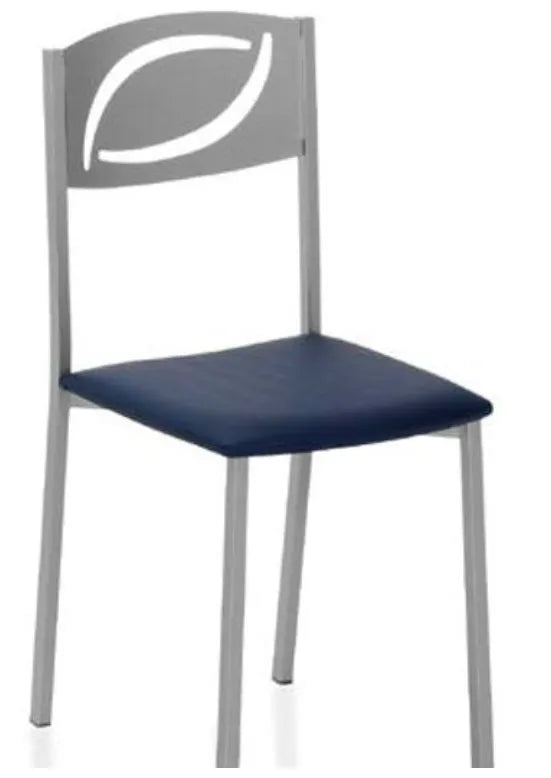 Silla aluminio tapizada en skay colores a elegir para comedor moderno Sara de Aquore 0