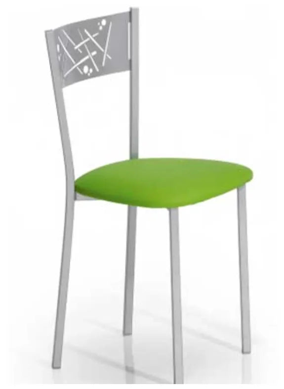 Silla de aluminio con asiento tapizado en skay con color a elección Katia de Aquore 2