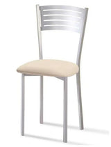 Silla de aluminio de asiento tapizado skay con acabado de color a elección Lima de Aquore