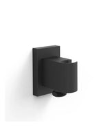 Soporte fijo con toma de agua para teleducha y flexo con base de latón acabado negro mate Shower TRES