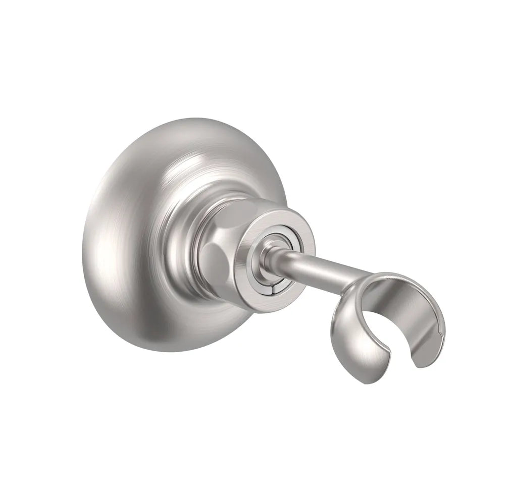 Soporte para teléfono de ducha orientable empotrado de latón con acabado acero TRES 0