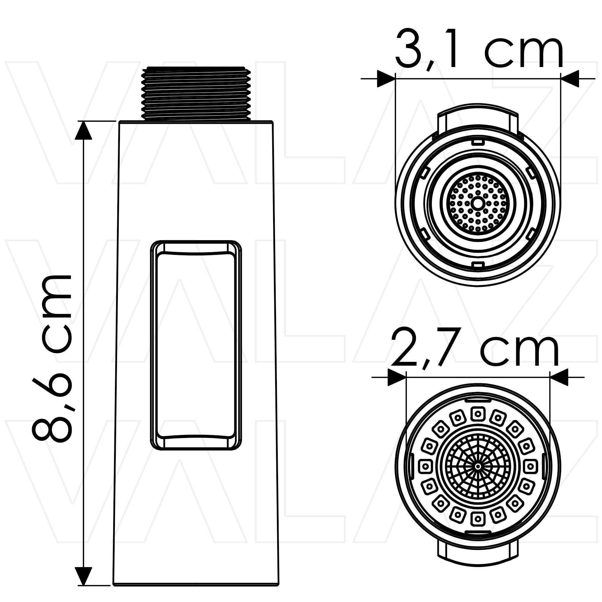Spray para grifo de cocina con acabado oro mate y proteccion PVD de Valaz 1