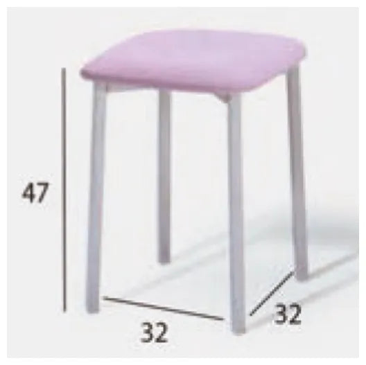 Taburete bajo de aluminio con asiento tapizado en skay con color a elección Zambra de Aquore 3