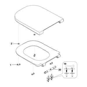 ROCA THE GAP SQUARE A80147200B Tapa y asiento para inodoro con caída amortiguada - MerkiMarket