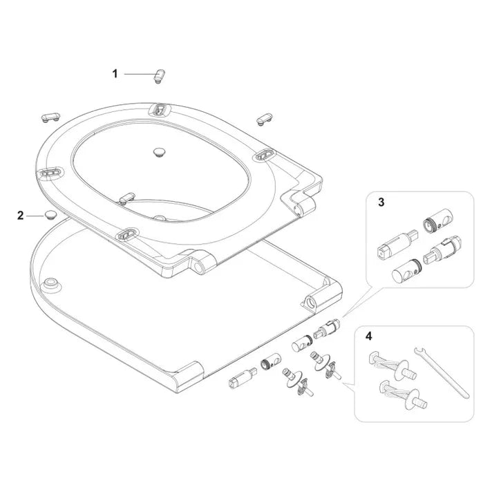 ROCA INSPIRA ROUND A80152200B Tapa y asiento antibacteriano con caída amortiguada color blanco