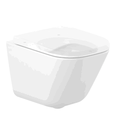Taza Rimless Suspendida Compacta The Gap Square Blanco Roca - Vista 1