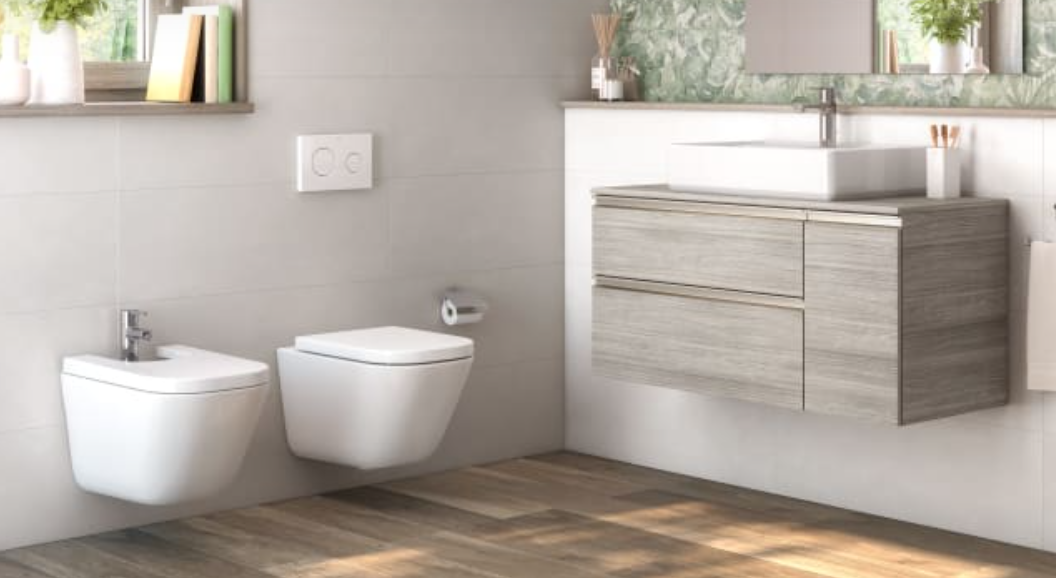 Taza Rimless Suspendida Compacta The Gap Square Blanco Roca - Vista 3