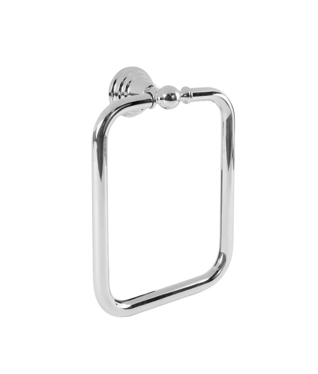 Toallero de aro rectangular para baño de latón con cromado brillante Retro TRES 0