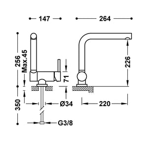 tres_130335_grifo_monomando_para_fregadero_con_cano_abatible_de_25_cm_fabricado_de_laton_con_acabado_cromado_2
