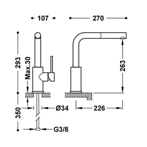 tres_162437_grifo_monomando_para_fregadero_con_cano_de_29_cm_y_rociador_extraible_fabricado_de_laton_cromado_max_2