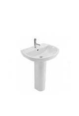 Lavabo con Pedestal 55 cm Porcelana Blanca Unisan EASY