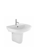 Lavabo de porcelana con semi pedestal blanco de 55 cm EASY Unisan