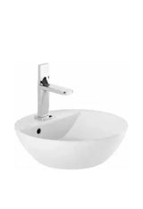Lavabo Sobreencimera Circular 38 cm Porcelana Blanca Sanlife Unisan