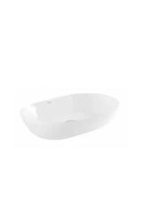 Lavabo Ovalado Sobreencimera 60 cm Porcelana Blanca Sanlife Unisan