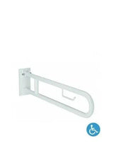 Barra de Apoyo Basculante 80 cm Hierro Galvanizado Blanco WCCARE Unisan