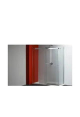 Mampara Angular Strado Unisan con Panel Lateral y Perfilería de Aluminio Cromado