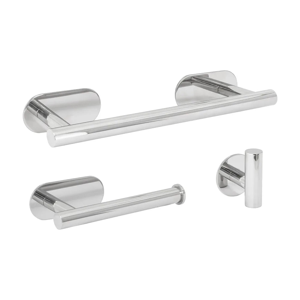 Accesorios de baño con diseño moderno cromado en acero inoxidable SUS304 instalacion adhesiva sin perforar incluye...