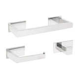 Chrome bathroom accessories with square design adhesive without drilling 30cm towel rail toilet paper holder and hooks Bathroom Accessories by Valaz