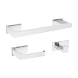 Chrome self-adhesive square bathroom accessories with a 40 cm towel rail toilet roll holders and hooks <serie> by Valaz