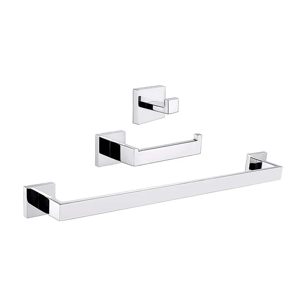 Accesorios de baño cuadrados en cromo conjunto toallero percha y portarollos de Valaz Valaz