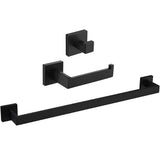 bathroom accessories square matte black with towel rail and toilet paper holder and hook <Bathroom Accessories> by Valaz