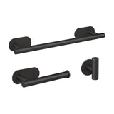 Matte black bathroom accessories with adhesive mounting without drilling 40 cm towel rail toilet roll holder hook bathroom accessories by Valaz