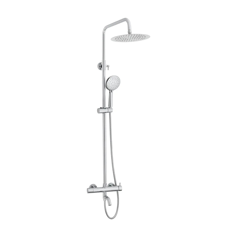 Barra de ducha/bañera monomando redonda cromada ajustable de 90 a 150 cm Jabalón de Valaz Valaz