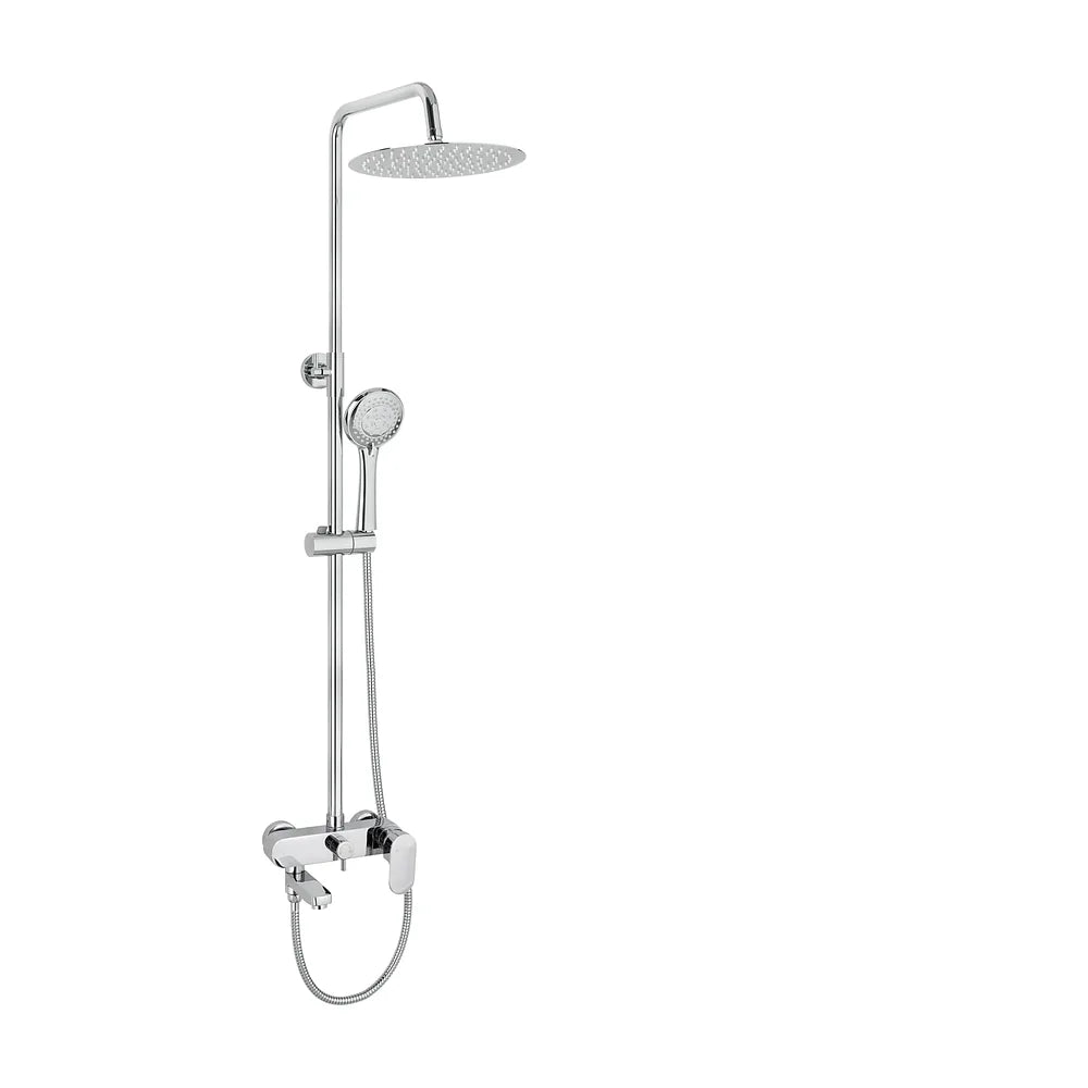 Barra de ducha bañera monomando redonda cromada ajustable de 90 a 150 cm Viar de Valaz Valaz