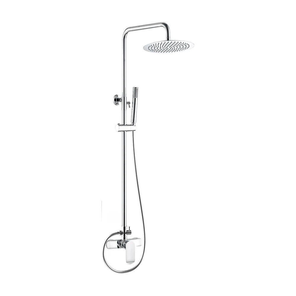 barra de ducha monomando redonda cromada ajustable 80 a 120 cm Turia de Valaz Valaz