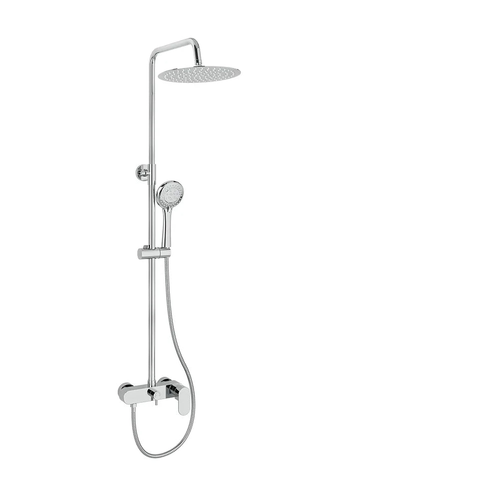 Barra de ducha monomando redonda cromada altura ajustable 90 a 150 cm Viar de Valaz Valaz