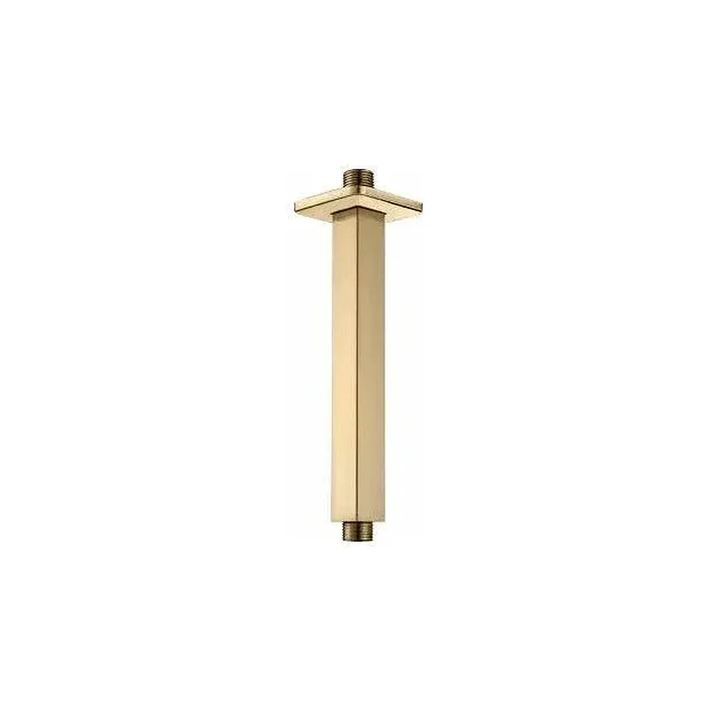 Brazo soporte para rociador de techo cuadrado de 2x20 cm en dorado cepillado de Valaz Valaz