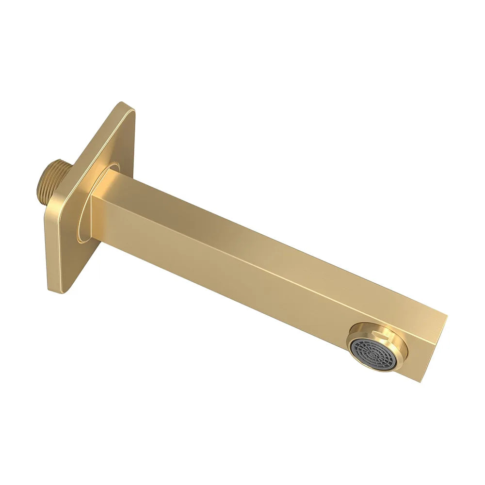 Caño cuadrado diseño moderno dorado cepillado 21 cm rosca 1/2 de Valaz Valaz