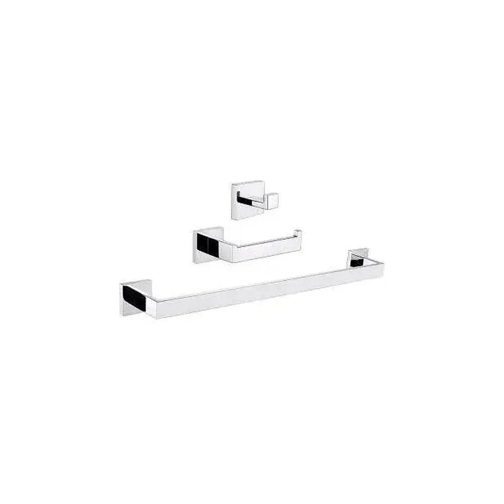 Conjunto de accesorios de baño cuadrados en acero inoxidable en cromo de Valaz Valaz
