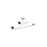Conjunto de accesorios de baño cuadrados en acero inoxidable en cromo de Valaz