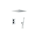 Set doccia termostatico incassato a filo soffitto quadrato in cromato Tajo di Valaz