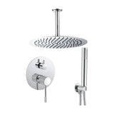 Shower recessed single handle ceiling mounted round chrome finish <Torina> by Valaz