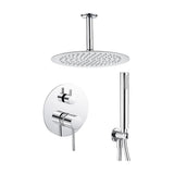 Shower built in single handle ceiling mounted round chrome 20cm Cenia by Valaz