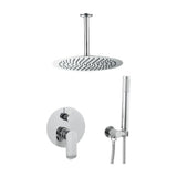 Recessed shower single handle wall mounted round chrome Tuejar by Valaz