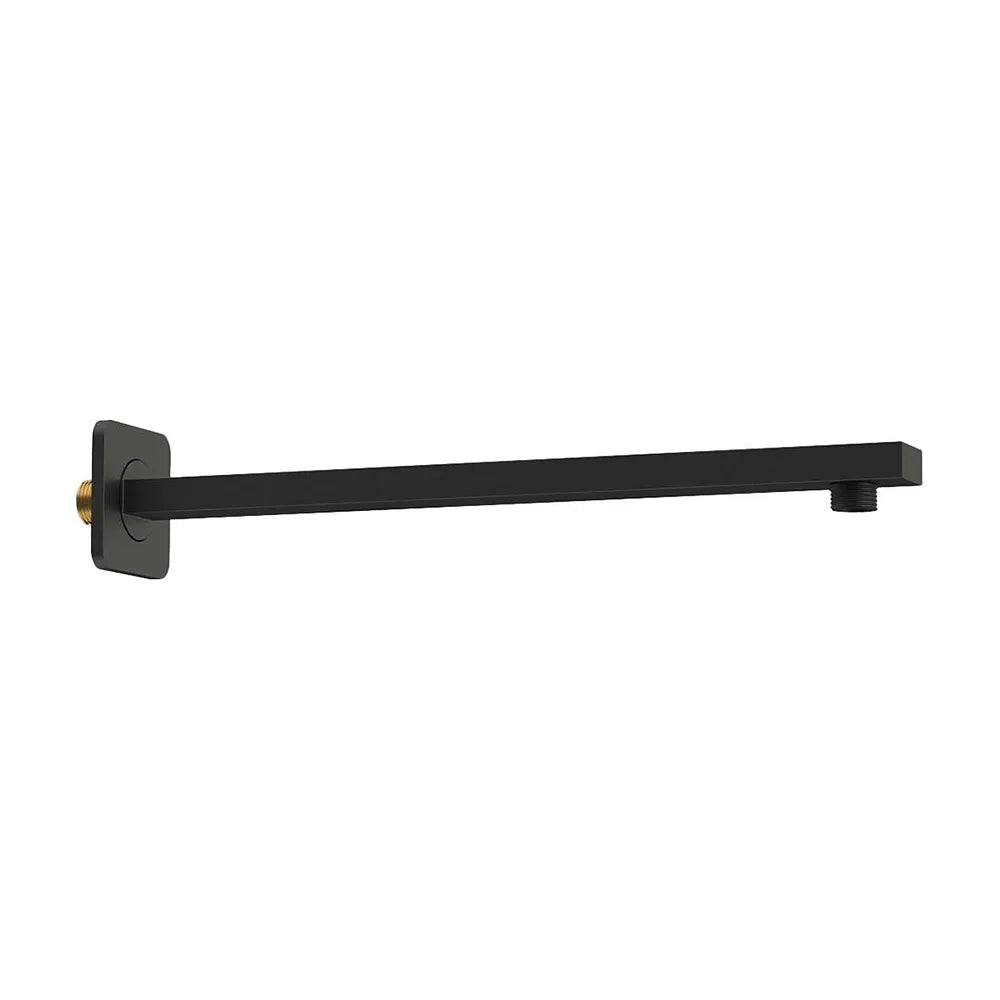 Detalle de funcionamiento de Ducha empotrada termostática a pared cuadrada con rociador de 40 cm en negro mate Eresma de...