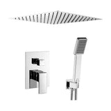 Recessed single-handle shower flush to ceiling square chrome 40cm Eresma by Valaz