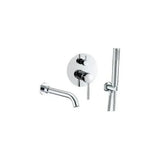 Rubinetteria monocomando per vasca in acciaio inox e ottone cromato Júcar di Valaz