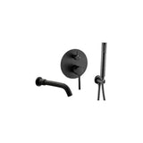 Rubinetteria monocomando per vasca in acciaio inox e ottone nero opaco Júcar di Valaz