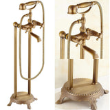 Two handle freestanding retro bathtub faucet with separate controls aged finish Adaja by Valaz