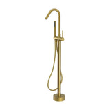 Rubinetto per vasca freestanding design rotondo finitura oro opaco con protezione PVD Sella di Valaz