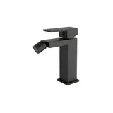 Rubinetto bidet con apertura acqua fredda monocomando struttura quadrata nero opaco Muga di Valaz