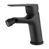Matte black curved bidet faucet single handle Pisuerga by Valaz