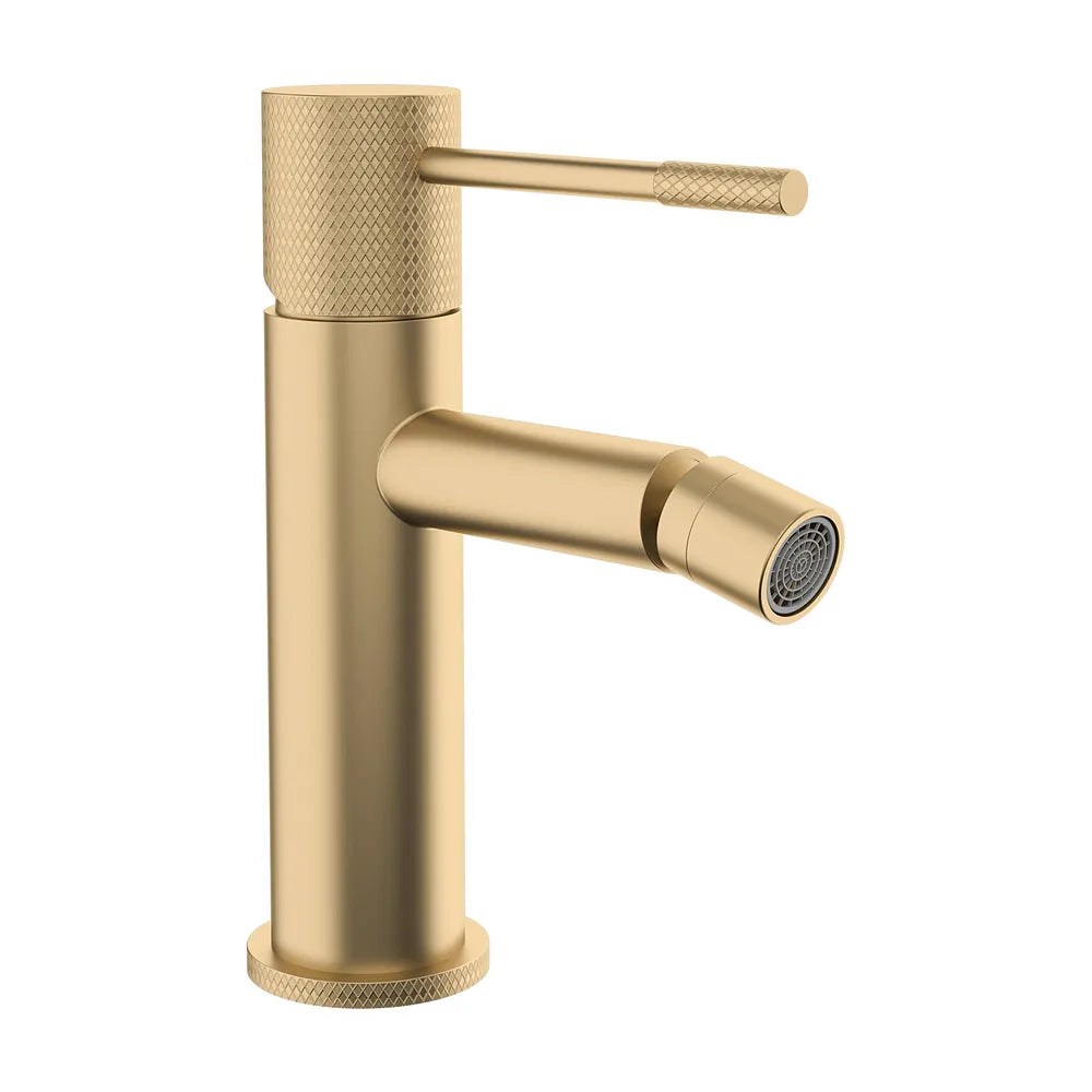 Grifo de bidé monomando caño recto acabado oro mate protección PVD maneta luxury Casares Valaz Valaz